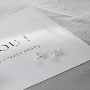 Boucles d'oreilles clous pissenlit en argent et or, forme végétale, style coréen, bijoux à porter au quotidien R437 - Product Image 3