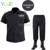 Veste unisexe OEM personnalisée à votre logo, uniforme de sécurité noir, ensemble d'uniformes de costume, noir pour homme