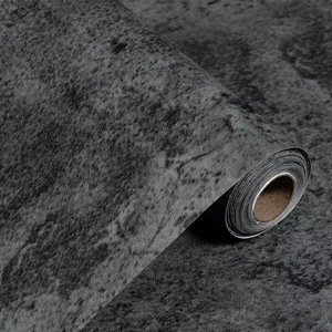 Rouleaux <span class=keywords><strong>de</strong></span> papier peint en <span class=keywords><strong>ciment</strong></span> noir 15,75 x 196,8 pouces, panneaux muraux, autocollants muraux intérieurs, papier peint PVC 3D pour cuisine, salle <span class=keywords><strong>de</strong></span> bain, carrelage - Product Image 1