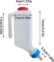 Nouvelle bouteille d'alimentation en plastique pour agneaux avec poignée, capacité de 500/800 ml, facile à utiliser, design suspendu pour veaux, moutons, mammifères