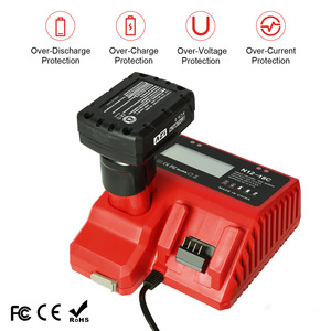 Cargador de Batería N18CN12 Compatible con <span class=keywords><strong>Milwaukee</strong></span> M18 M12 12V 18V, Estación de Carga Rápida de Iones de Litio con Pantalla LCD - Product Image 1