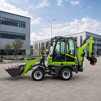 LUYU 1-Tonnen-Mini-Baggerlader Schwerlast-4x4-Traktor mit Frontlader und Heckbagger
