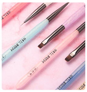 Acrylic Handle <b>Nail</b> Art Brush Nylon Liner Oval Flat UV Gel <b>Extension</b> Painting Pen for DIY Manicure - Product Image 3