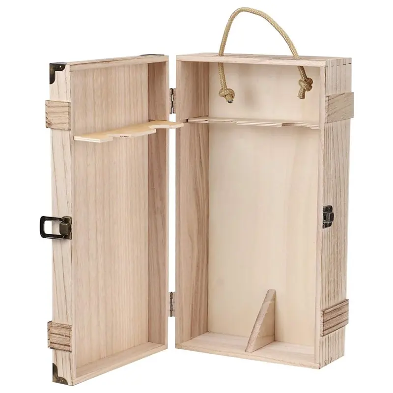 Wholesale of various styles of wooden single tube wine boxes and wooden double tube wine boxes in factories