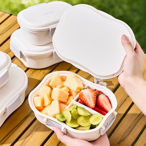 Portable Insulated Fruit <b>Container</b> 2 in 1 Leak Proof <b>Plastic</b> <b>Food</b> Storage Box for Apple Strawberry Grape to Go - Product Image 6