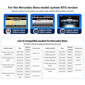 Lecteur multimédia de navigation automobile Android 14 12,3'' avec Carplay pour <span class=keywords><strong>Mercedes</strong></span> Benz Classe A B C E V - W246 NTG5.0 4G WIFI GPS - Product Image 2