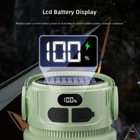 Lampe de camping solaire multifonctionnelle avec crochet et poignée, lanterne LED 6 modes, recharge USB, autonomie de 50 000 heures, indice IP55, intensité réglable