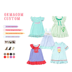 Abbigliamento da ragazza abbigliamento personalizzato su misura ricamo <span class=keywords><strong>bambini</strong></span> manica corta vestito di nuovo a scuola per <span class=keywords><strong>bambini</strong></span> vestiti per le ragazze - Product Image 5