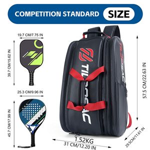 Versatile Sports Racket <b>Backpack</b> Large Capacity With Separate Shoe Pocket for Pickleball Tennis Badminton Sports Bag - Product Image 4