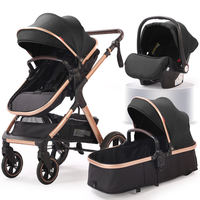 Poussette pliable de luxe 3 en 1 en acier inoxydable légère et portable pour enfants, fournie par le fabricant