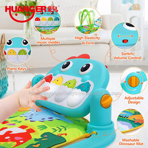 Huanger dinosaurio bebé juego Mat música bebé juego Mat gimnasio Fitness Rack bebé gimnasios y tapetes con colgante Ratt - Product Image 2