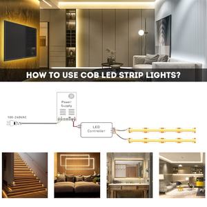 Tira de Luz LED Flexible para Exteriores de 12V/24V, 320 LED, Impermeable, COB, Lineal, 8mm, 6500K, Iluminación Interior de Alto Brillo para Decoración del Hogar y Hoteles - Product Image 6