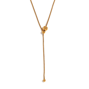 Ins 18K oro <span class=keywords><strong>OVD</strong></span> plateado bola de acero inoxidable Y colgante collar para mujeres niñas - Product Image 3
