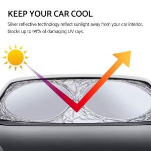 Parasol Plegable para Ventana Delantera de Coche, con Logotipo Personalizado, de Poliéster Plateado, Protección Solar, Regalo Promocional para Concesionarios de Automóviles - Product Image 2