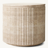 Meubles de salon de luxe table basse ronde en travertin Designer grande villa hôtel personnalisable