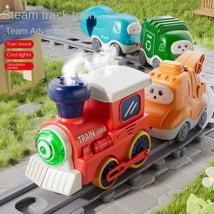 Juego de Tren Eléctrico de Dinosaurios con Rociador de Vapor, Tren de Juguete con Luces LED, Pista de Carreras Flexible, Juguete para Niños, <span class=keywords><strong>Regalo</strong></span> para Niños - Product Image 2