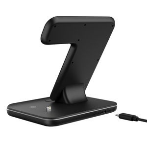 <span class=keywords><strong>Chargeur</strong></span> sans fil 3 en 1 - Station de charge rapide certifiée 15W, support de charge sans fil de bureau pour <span class=keywords><strong>iPhone</strong></span> - Product Image 3