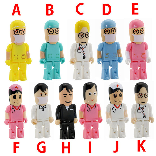 Hospital Promotion Doctor USB Flash Drive 8gb 32gb, White Nurse Flash Drive USB With Logo