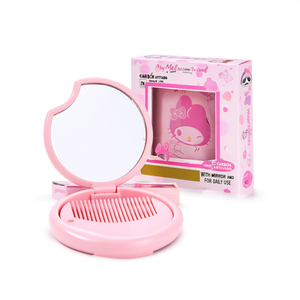 My Melody Comb <b>Mirror</b> Set Pink Compact With <b>Mirror</b> And Comb For Daily Use - Product Image 2