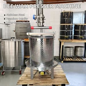 Extracteur manuel de miel et de cire d'abeille en acier inoxydable d'occasion avec composants à engrenages, machine apicole pour la vente au détail et l'usage agricole - Product Image 3