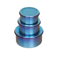 Trois pièces Offre Spéciale 304 en acier inoxydable plusieurs couleurs Portable rond Mini sauce aux noix déjeuner Snack Box conteneur