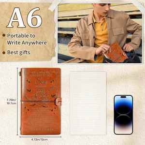 1pc A6 Mini Spiral Binding PU Leather Refillable <b>Journal</b> Father's Day & Birthday Gift for Son Mom Dad - Product Image 4