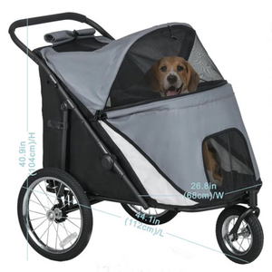 Per Brightbebe all'ingrosso pieghevole grande Pet passeggino 3 <span class=keywords><strong>ruote</strong></span> cane e gatto carrozzina pieghevole e staccabile caratteristiche per il bambino Pet - Product Image 1