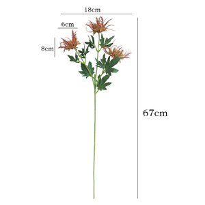 Fleur artificielle Ruilisi en soie rose, cinq branches, style céleri sauvage, pour décoration de mariage, accessoires de photographie et décoration intérieure - Product Image 5