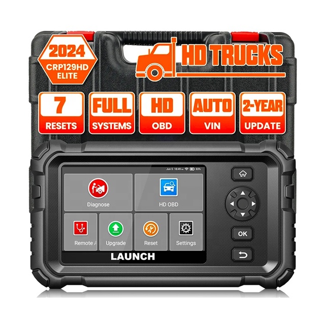 For LAUNCH CRP 129 HD Heavy Duty Truck Scanner Multi-Language DIY Diagnostics System Tools for Diesel OBD2 Garage Code Reader