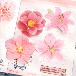 Ins Cute Irregular Flower <b>Sticky</b> <b>Notes</b> Aesthetic Cherry Blossom Self-Adhesive Notepad, Cartoon High-value Memo Labels - Product Image 1
