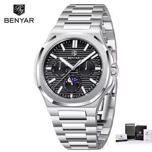 นาฬิกาควอตซ์ BENYAR Design 5226 แบรนด์ดัง ขนาด 38 มม. สำหรับผู้ชาย ตัวเรือนสแตนเลสกันน้ำ พร้อมแสดงวันในสัปดาห์ เหมาะสำหรับธุรกิจและพักผ่อน - Product Image 3