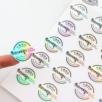 Individuelle holografische UV-Nageletikette PVC-Verpackungs-Aufkleberrolle für Kerzengläser Geschäftsbecher transparente Druckaufkleber