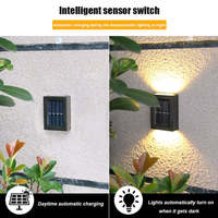 Lampe solaire murale LED à panneau solaire en polysilicium étanche IP65 avec 8/10/12/16 LED, lumière blanche et chaude, pour jardin, cour, hôtel