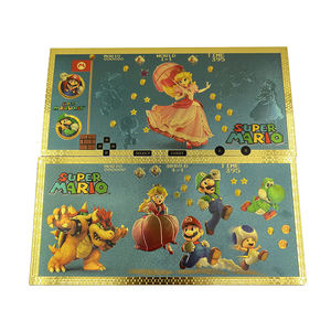 6 Arten Japan Spiel Super Mario Bro Film Mario Luigi Prinzessin Pfirsich Yoshi Bowser Koopa Kröte vergoldete Karte - Product Image 5