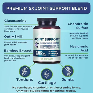 Suplemento OEM para Adultos para Mejorar la Densidad Ósea y el Soporte Articular, Glucosamina HCl, Sulfato de Condroitina, Ácido Hialurónico, 3 Cápsulas Diarias - Product Image 2