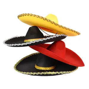 Мексиканская Шляпа Сомбреро для взрослых, Хэллоуин, День благодарения, костюм для вечеринки, мексиканские шапки шарро