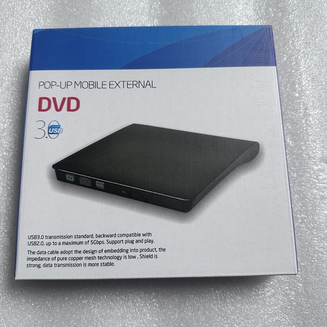 USB 3.0 Compatible Portable High-Speed Optical CD/DVD +/-RW Burner External DVD Writer Drive for Laptop PC/Desktop Plastic