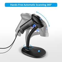 Escáner de Código de Barras 2D Inalámbrico NETUM L8 con Soporte, Detección Automática, Lector de Códigos QR y PDF417 para Pagos Móviles