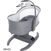 Berceau à bascule portable pour bébé Mastela, balançoire électrique réglable pour nourrissons, berceau avec jouet, métal, PP, lin, alimentation USB, 0-2 ans