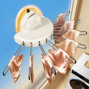 Rotating Sock Drying Rack Wall Mounted Folding Multi Clip Clothesline Space Saving Balcony Home Use - Product Image 1