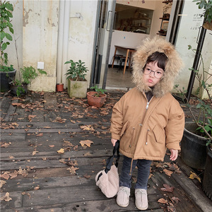 Veste <span class=keywords><strong>parka</strong></span> pour enfant avec garniture en <span class=keywords><strong>fourrure</strong></span>, manteau d'hiver rembourré en coton épais, veste à capuche chaude pour garçons et filles, vêtements d'extérieur décontractés pour bébé, pour l'école - Product Image 5