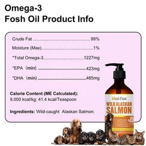 OEM/ODM kustomisasi makanan cair hewan peliharaan suplemen 100% minyak Salmon Liar murni untuk anjing & kucing dengan minyak Salmon, Omega-3,DHA & DHA. - Product Image 4