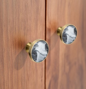 Tiradores redondos de latón y concha Natural para armario, pomos de latón para armario de cocina, tiradores de cajón, manijas de puerta de tocador - Product Image 3