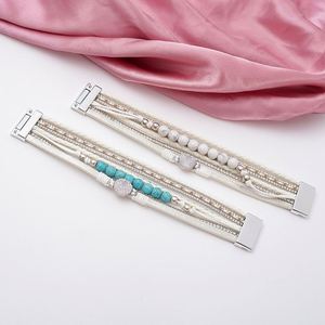 Bracelet en cuir Surfer, design personnalisé exclusif, en acier moulé sous vide, cadeau de vacances pour femme, maillons creux, lourd - Product Image 1