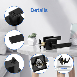 Bán Hot Kẽm Hợp Kim Vuông Hoa Hồng Xử Lý Khóa Chất Lượng Cao Lối Vào Hình Ống Xử Lý Cửa Đòn Bẩy Khóa - Product Image 5