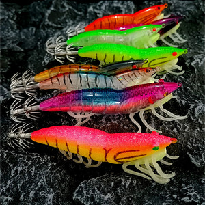 Commercio all'ingrosso 8 pz/set 11.5cm 21g Squid Jig 3.5 # gamberetti artificiali esche da <span class=keywords><strong>pesca</strong></span> calamari Jig ganci <span class=keywords><strong>con</strong></span> piedi morbidi luminosi esche - Product Image 1