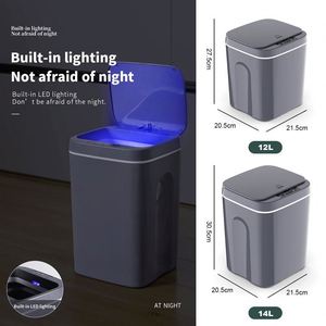 Cubo de basura inteligente que se cambia automáticamente, cubos de basura de plástico con tapa abierta automática al vacío, cubo de basura AUTOMAT, cubo de basura - Product Image 3