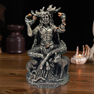 Statuette Personalizzate in Resina di Animali Divinità <span class=keywords><strong>Mitologia</strong></span> Celtica Figurina di Cernunnos Decorazione da Tavolo Ornamenti da Giardino - Product Image 3