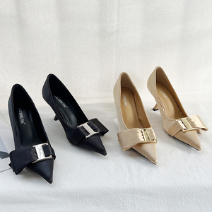 Nuevos Estilos 2024, Zapatos de Tacón de Aguja con Lazo para Primavera, Zapatos de Oficina para Mujer - Product Image 2