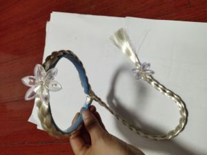 Peluca larga de Cosplay para Halloween, diadema trenzada tejida de Metal, estilo princesa <span class=keywords><strong>Rapunzel</strong></span> enredada para niñas - Product Image 4